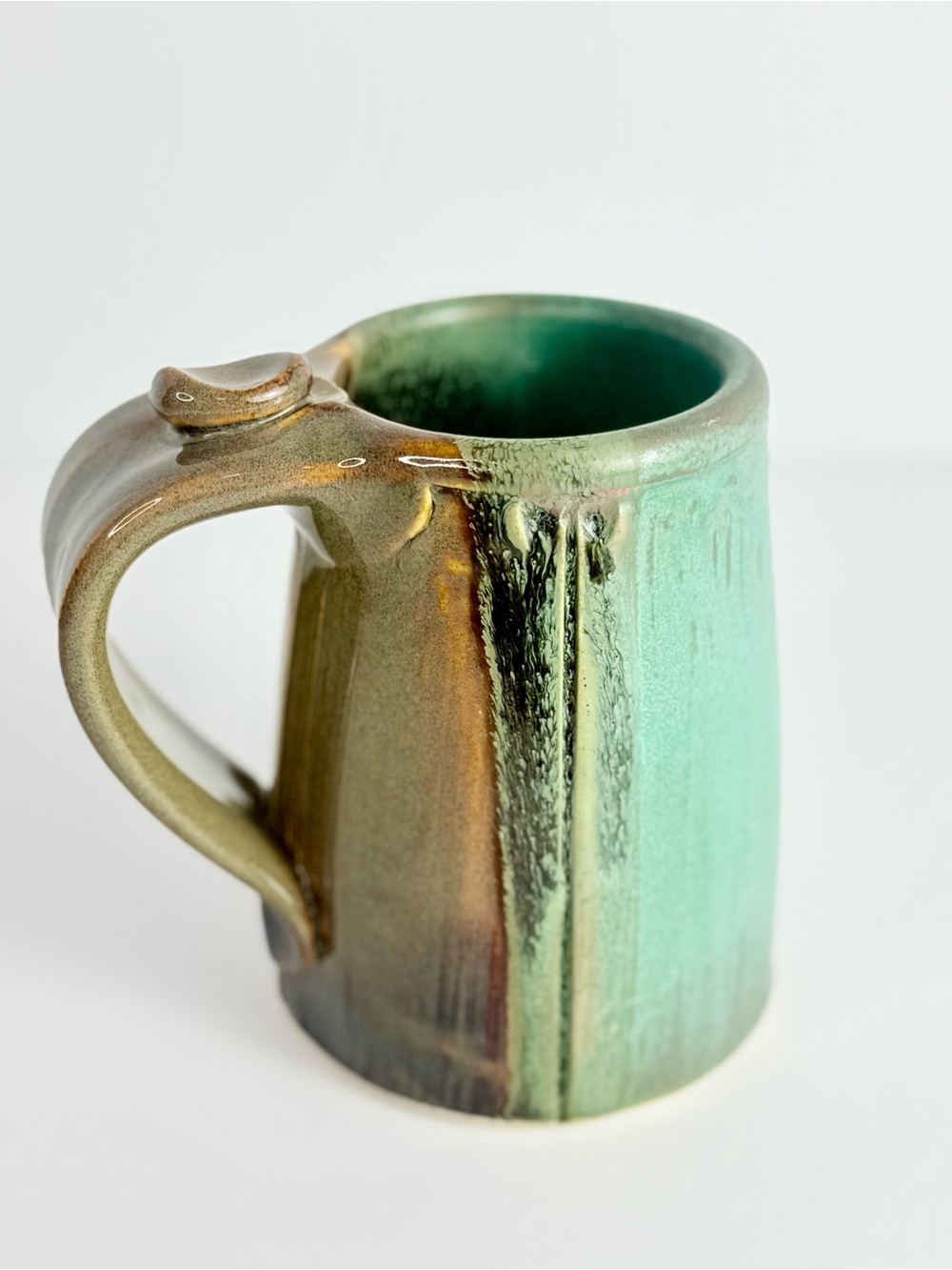 Vintage Artist Clay Grigsby Handcrafted Thick Walled Coffee/Tea Mug Thumb Rest